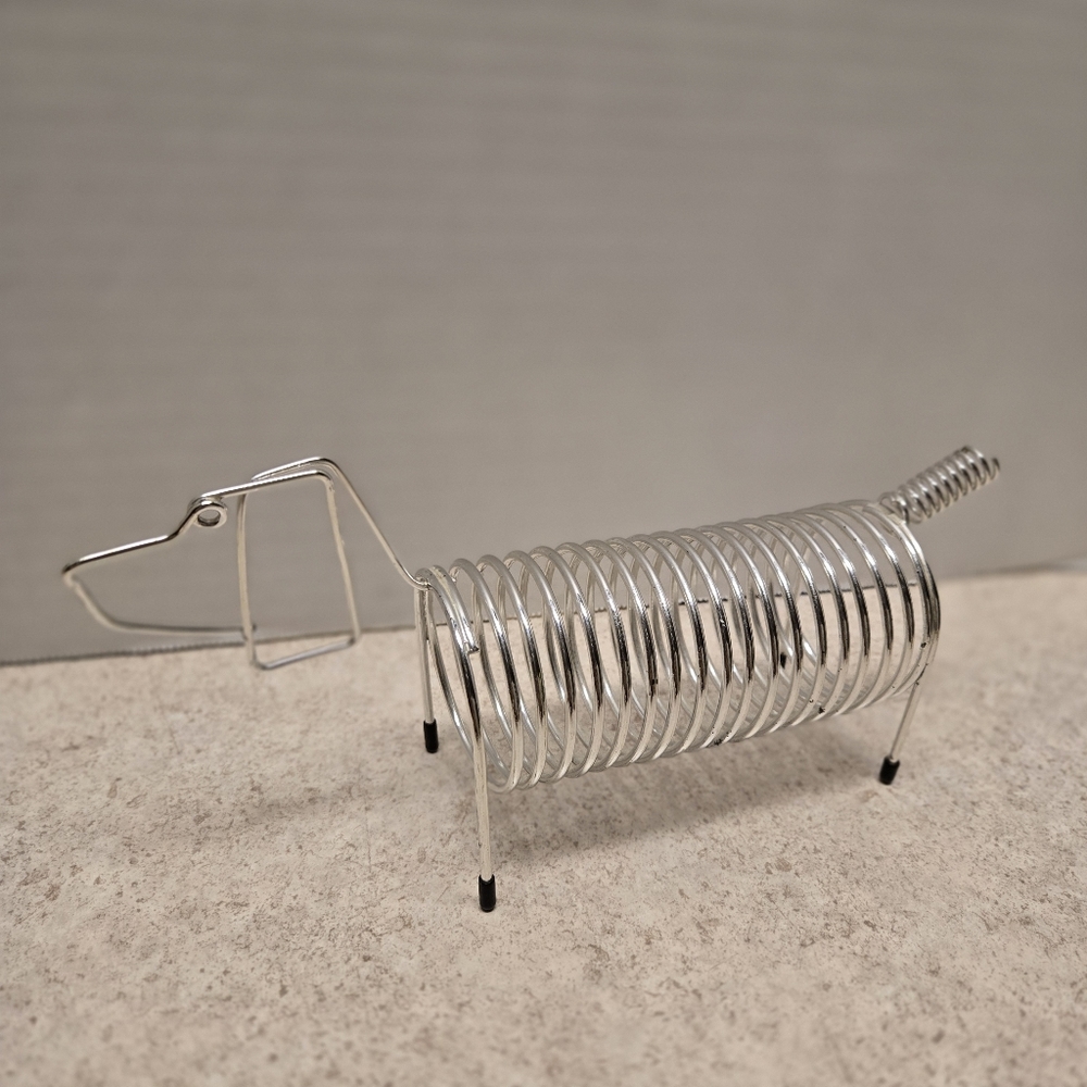 Metal Dachshund Letter Holder Coiled Wire